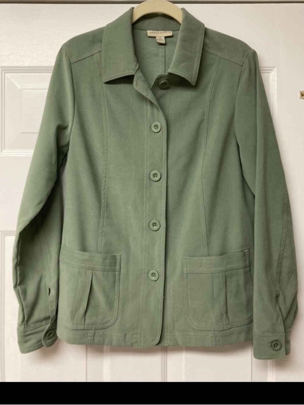 Appleseed's Sage Green Button-Front Blazer Jacket sz 10